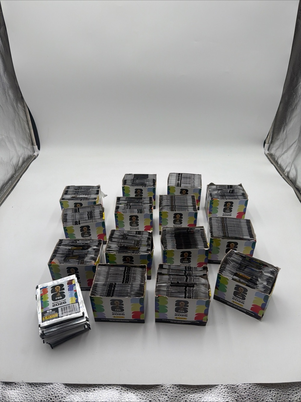 (15) 2026 Panini World Cup Soccer Sealed Stickers Lot 750 Stickers